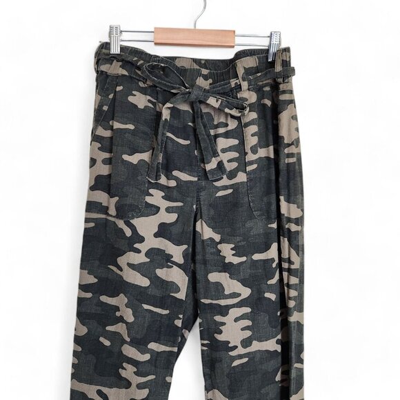 Soho Pants Women's M Camo Linen Drawstring Elastic Waist Casual Pull On - Picture 2 of 12